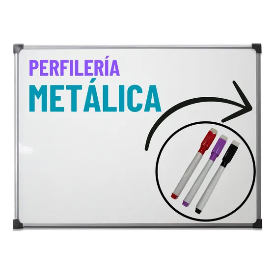 Pizzarra Blanca 80x140 + Marcadores Y Accesorios Gratis