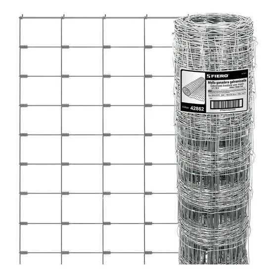 Rollo 50 M X 1.67m De Malla Borreguera De Acero Galv 42862 Color Plateado
