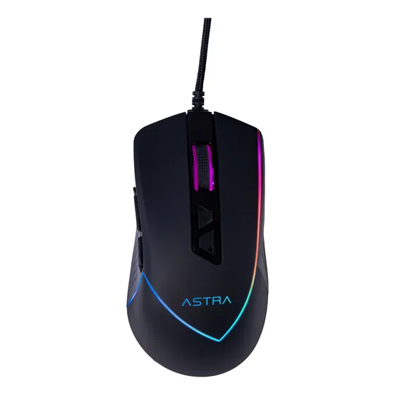 Mouse Gamer Astra Rgb Alambrico Usb 9 Botones Dpi 12800 Negr