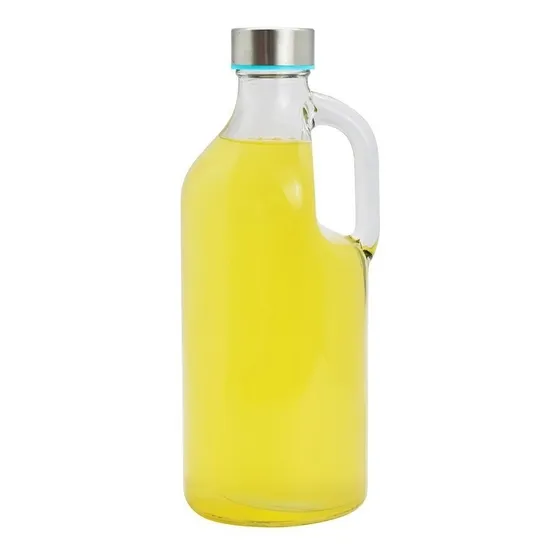 Botella 1000ml Vidrio Tapa Metal 10x10x25cm