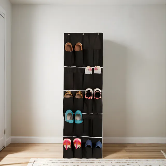Organizador Sapatos Sapateira Vertical Atrás Porta 20 Bolsos