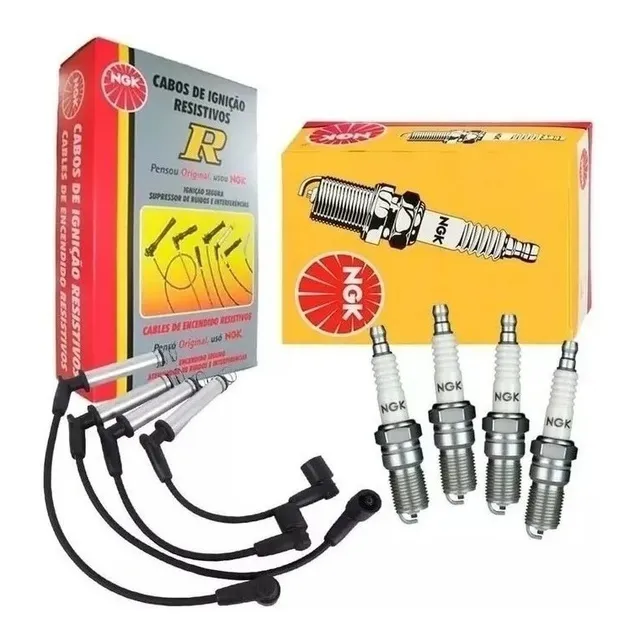 Kit Cabos Ford + Velas Ngk Fiesta 1.6 8v Flex 04 Á 10/08 