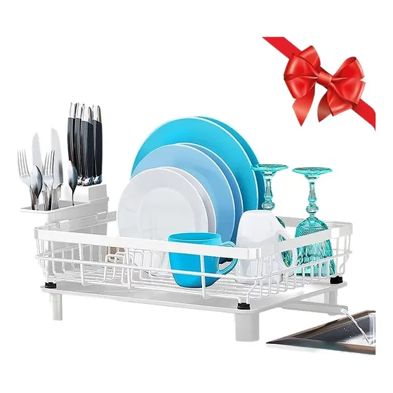 Escurridor De Platos Platera De Metal Y Plástico Con Desague