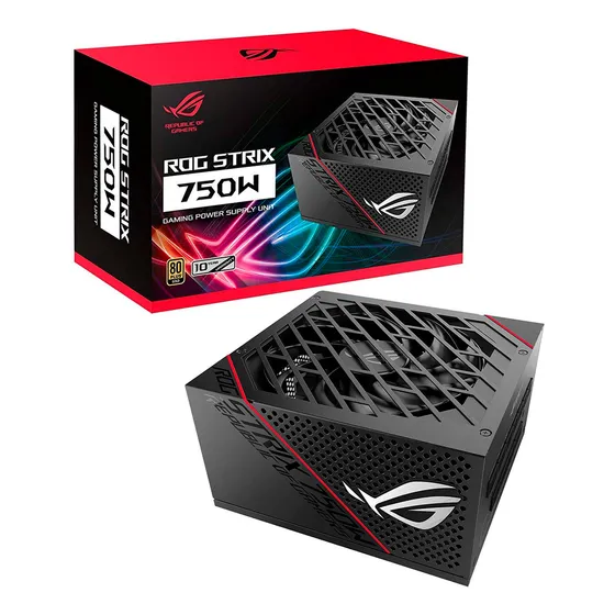 Fuente De Poder Rog Strix 750w Asus Gold 80plus Color Negro