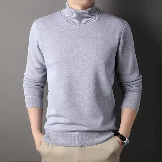 Suéter Saco Jersey Cuello De Tortuga Alto Para Hombres 