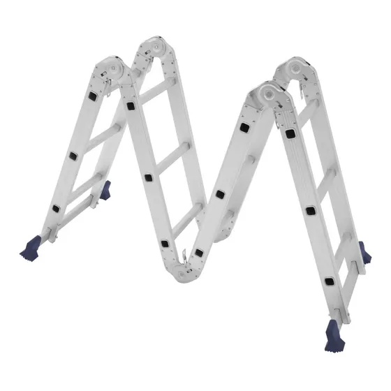 Escalera Multifuncion De Aluminio 12 Escalones Mor 005221