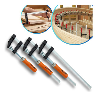 3 Grampos Sargento Tipo F 34pol 87cm Extra Longo 63kg Ajuste 3 Grampos Sargento Tipo F 34pol 87cm Extra Longo 63kg Ajuste