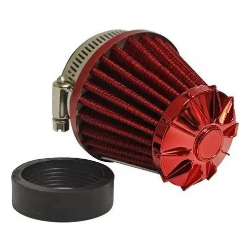 Filtro Aire Conico Graduable Desde 35mm A 42mm Rojo Kl008