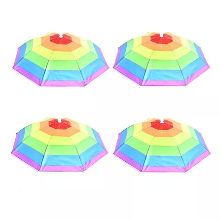 Head Umbrella Hat Camo/colorful Rainbow Rain Cap/funny Fishi