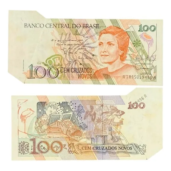 100 Cruzados Novos C206  - Erro De Corte