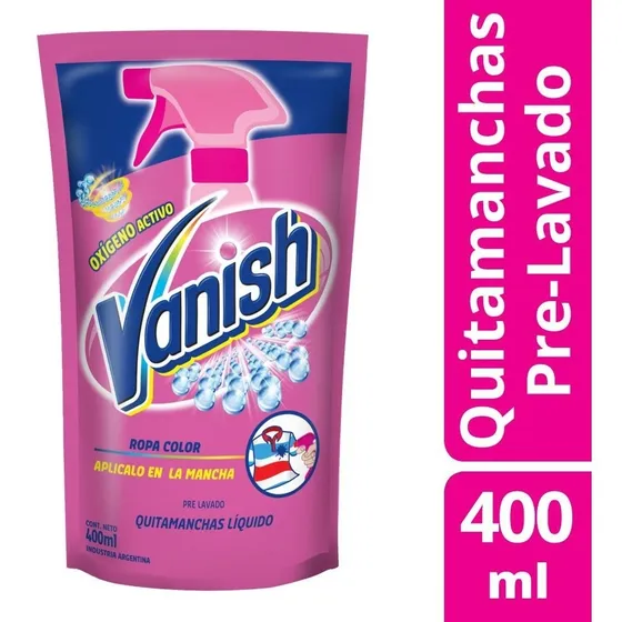 Vanish Quitamanchas Pre Lavado Poder 02 Rosa Repuesto 400ml