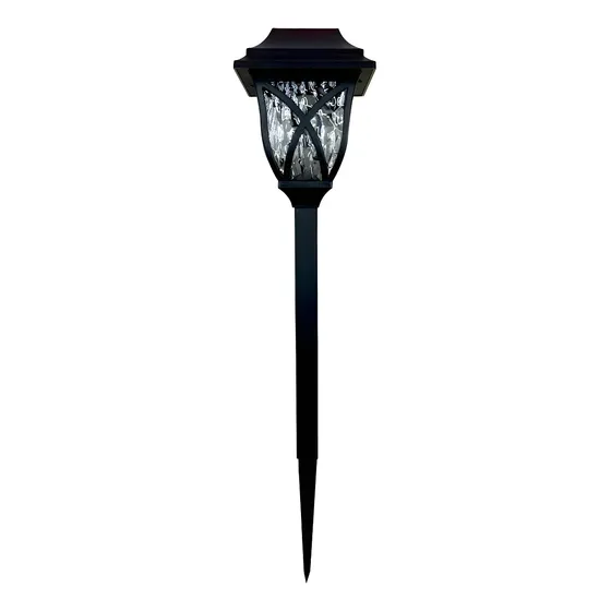 Farol Solar LED Exterior Jardín Pincho 45cm 6000K Negro | Cuotas sin interés