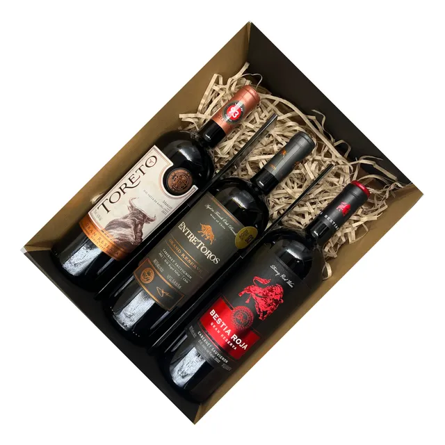 Box Regalo 3x Vino Gran Reserva Bestias Toreto Entre Toros