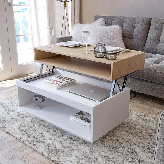 Mesa Ratona Elevable Melamina 90cm De Largo. Ciudad Muebles 