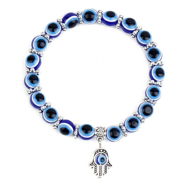 Pulsera De Resina Mano De Fátima Ojo Malvado Brazalete Deseo