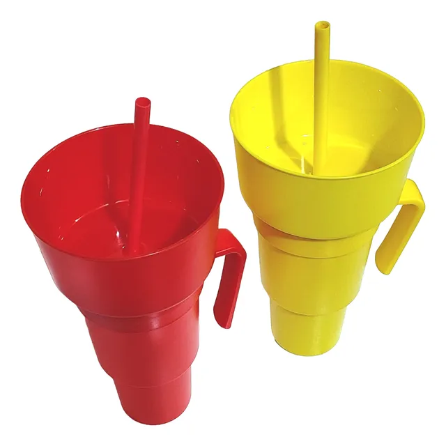 Vaso Y Bandeja Para Gaseosa Y Canchita 2 En 1 - Para El Cine