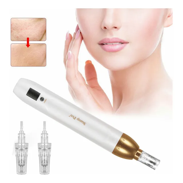 Microneedling Derma Pen Inalámbrico + 2pcs Cartuchos 12pines