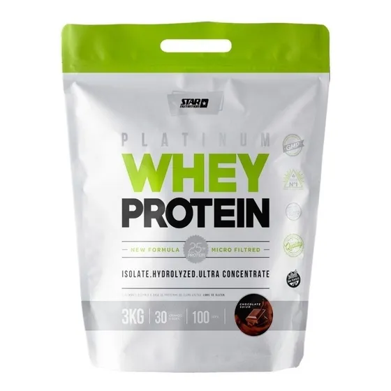 Suplemento en Polvo Star Nutrition Platinum Whey Protein Sabor Chocolate Suizo en Sachet de 3kg