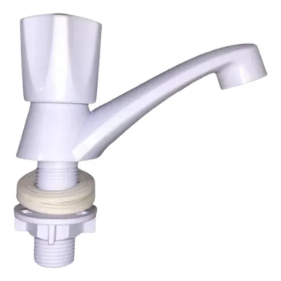 Llave De Lavamanos Sencilla Plástica Blanca