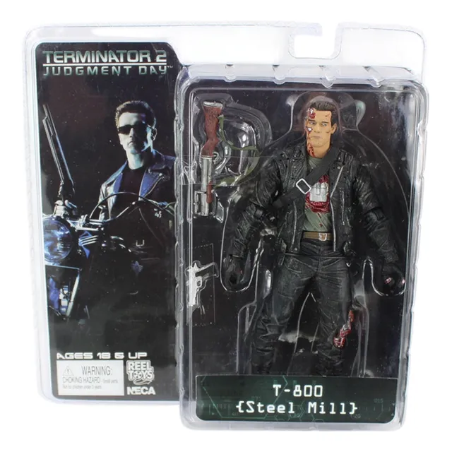 Figura Neca Terminator 2 Steel Mill T-800 De 18cm