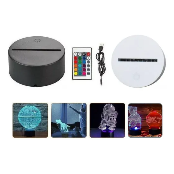 Base Para Luminária Led Colorido Rgb Controle Remoto, Bivolt