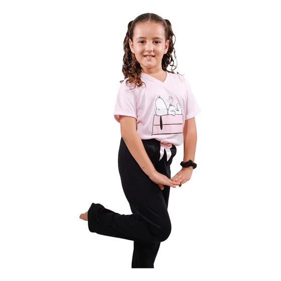 Pijamas Para Niñas Manga Corta Y Pantalón Largo