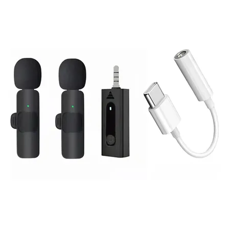 Micrófono Lavalier Inalámbrico Para Celular 1 To 2 Type-c