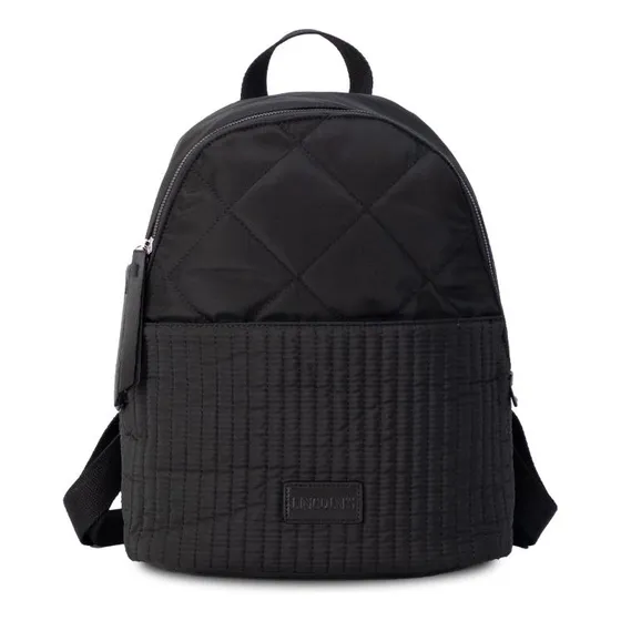 Mochila Capitoneada Con Asas Ajustables Bolsillo Lincolns Negro