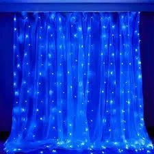 Luces De Cortina Larga Azul Navidad Luz Led Fiesta Caracas 
