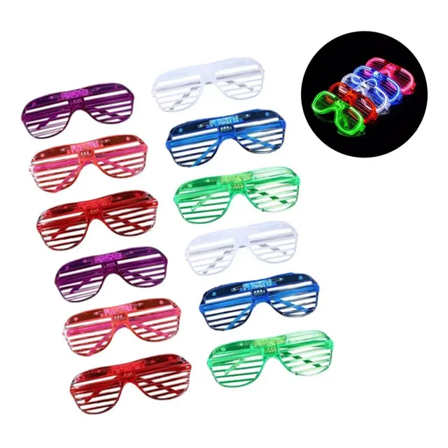 12pc Lentes Para Fiesta Luminosos Luz Gafas Led Retro Fiesta