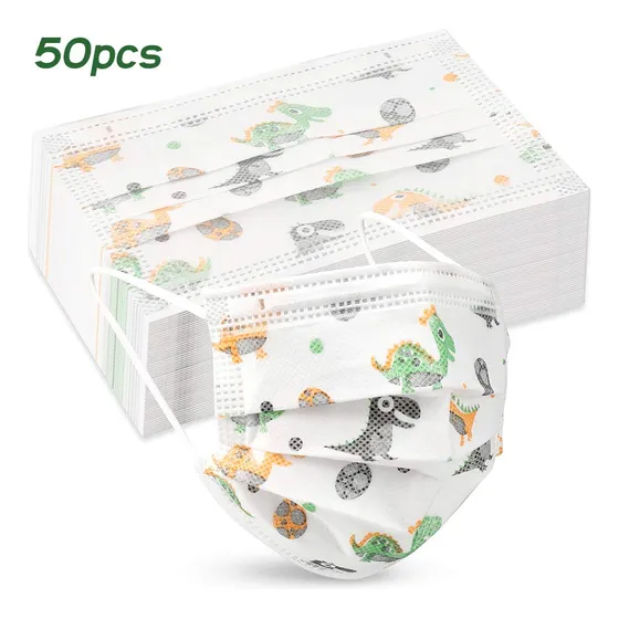 Feeke 50pcs Niño Desechabl 3 Capa Anti Polvo Cara Boca Para