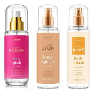 Javone Trio De Body Splash Javône Luxury 200ml Cada Rosvéa Lyor E Auvé Deo Colôni