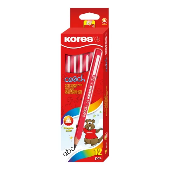Lápiz Jumbo Kores Triangular 12und  Original + Sacapunta