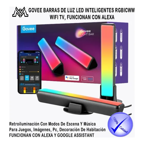 Govee Luz Led Inteligentes Rgbicww Wifi Tv, Alexa Y Google