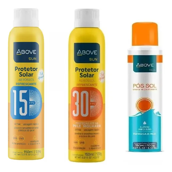 Protetor Solar Spray Above 150ml -1 Fps 15 + 1 Fps 30 + Pós