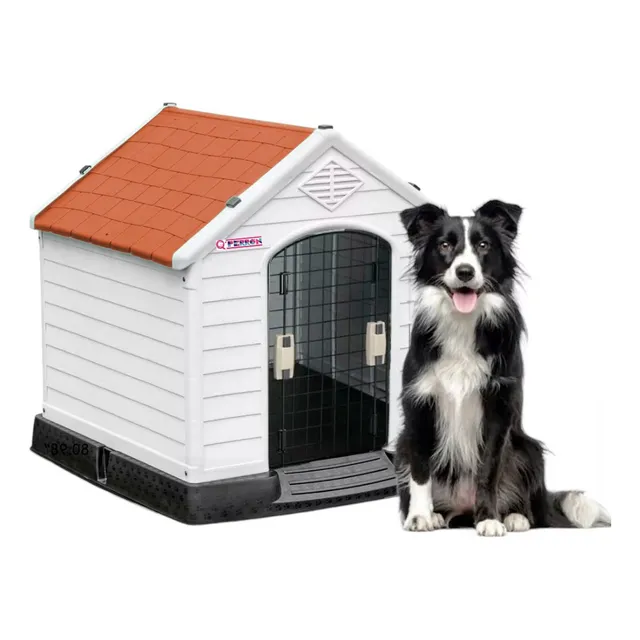 Casa Para Perros Q Perrón Con Puerta R, Mediana. Color Terracota