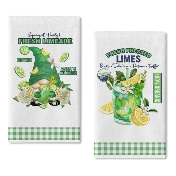 Seliem Gnomo Verano Limon Lima Fruta Bebida Cocina Juego 2 X