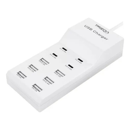 Alargue Adaptador Usb Y Tipo C De Carga Rápida 10 Tomas Alargue Adaptador Usb Y Tipo C De Carga Rápida 10 Tomas