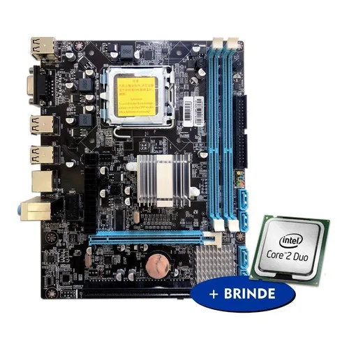 Placa Mãe 775 Ddr3 G41 P/ Dual Core/core2duo Core2quad Nova Cor Preto
