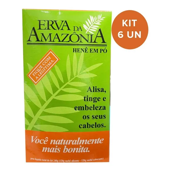 Kit C/ 6un Henê Pó Erva Da Amazônia Kit Com 240g A Legítima