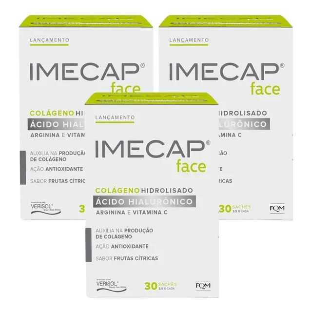 Kit Imecap Face C/3un De 30 Sachês Sabor Frutas Cítricas Cd