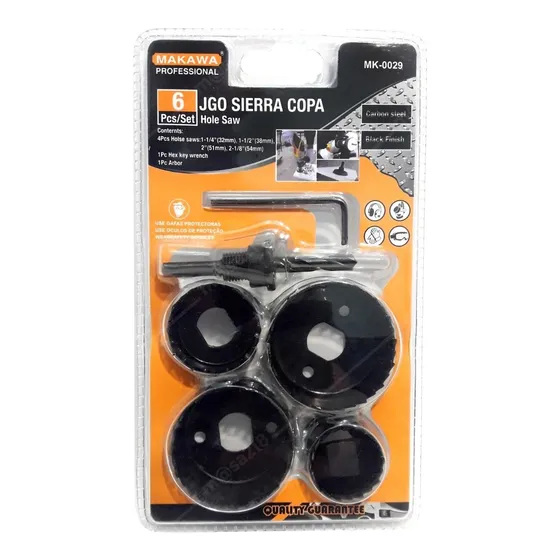 Sierra Copa Para Madera 6 Piezas 32, 38, 51 Y 54mm