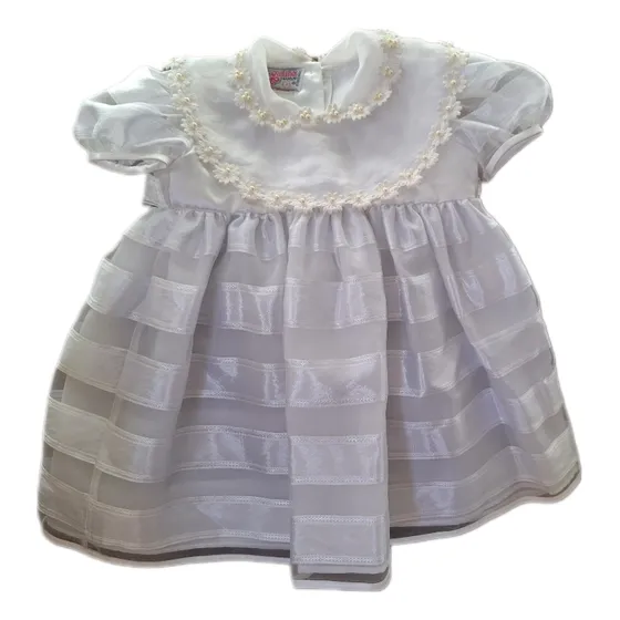 Vestido Niña Bautizo Talla 2, Bello! Diseño Elegante Blanco!