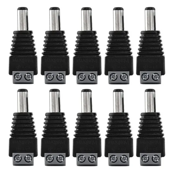 Kit 10 Conector Original Intelbras Conex 1000 P4 Macho Cftv