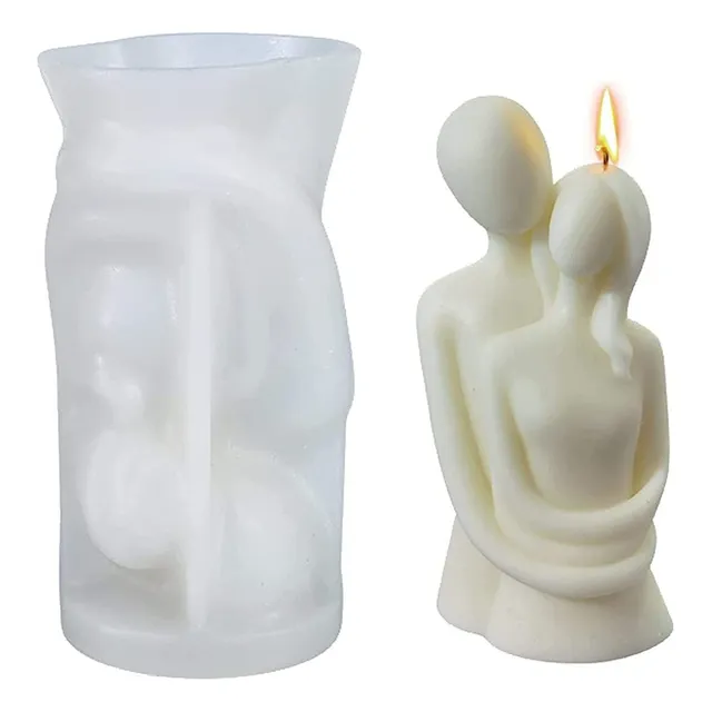 2pcs Moldes For Velas Silicona Con Retrato Pareja Romántica