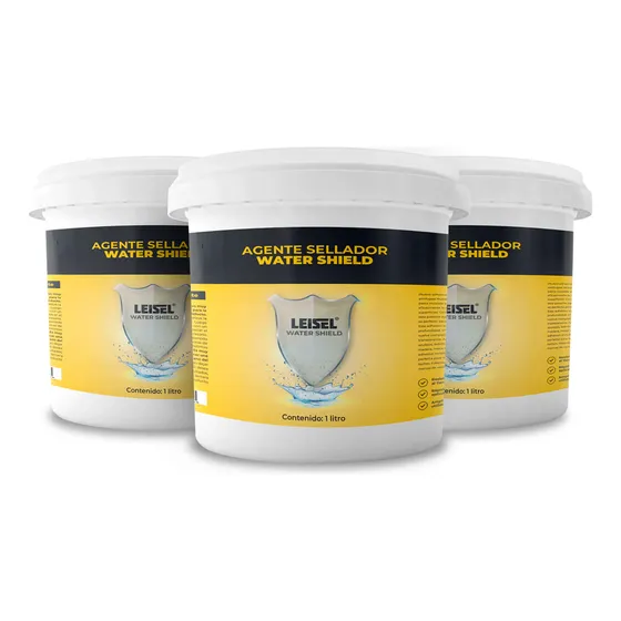 Pack De 3 Agente Sellador Water Shield Marca Leisel 1 Litro