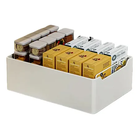 Caixa De Armazenamento Com Gaveta 25×43×14cm Armário Bege