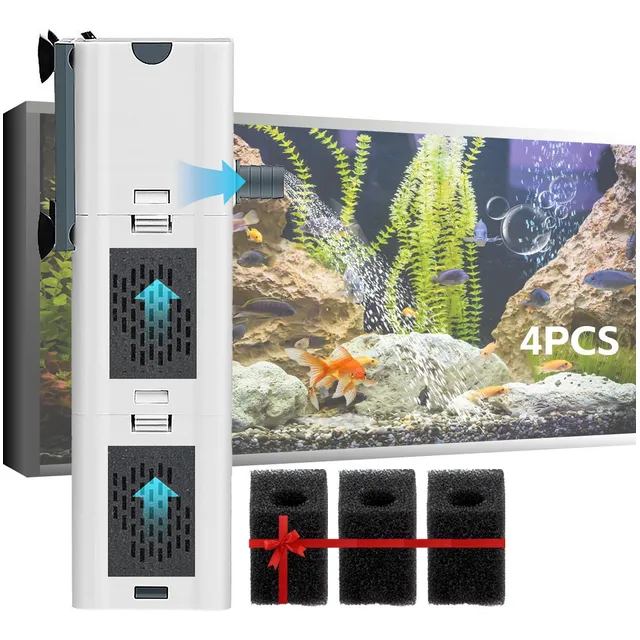 Filtro Interno Para Pecera Hasta 350 Litros  Con 4 Cartucho
