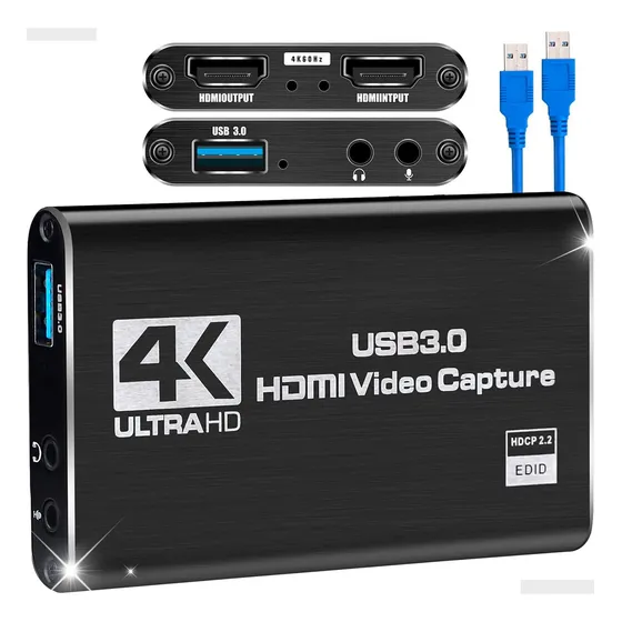 Placa De Captura De Vídeo Hdmi 4k Usb 3.0 Para Pc Ps5 Xbox