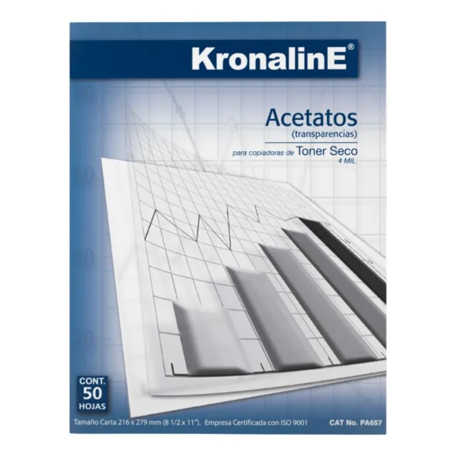 50 Hojas Acetato Poliester Carta Laser Toner Kronaline Pa657 Color Blanco